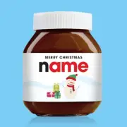 Personalised Nutella Christmas Label - 750g Nutella Jar!