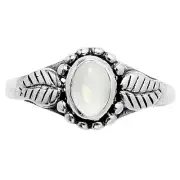 Natural Srilankan Moonstone 925 Sterling Silver Ring s.8 Jewelry R-1404