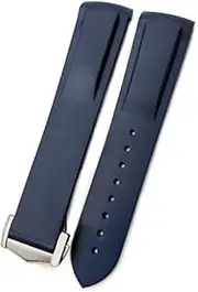 [GC GUAN CHAO] Curved End Rubber Watchband Fit for Omega Seamaster Speedmaster Diver 300M Aqua Terra 150 Planet Ocean Silicone Soft waterproof Watch Strap 19mm 20mm 21mm 22mm