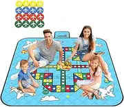 Outdoor Play Mat,Waterproof Blanket Outdoor - Foldable Kids Crawling Mat, Lightweight Thickened Multifunctional Chess Carpet with Chess Pieces for Beach Park Lawn Picnic Festival