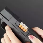 Cigarette Storage Jet Flame Lighter Gun/pistol Cigar Case Gift Butane Pipe Bbq