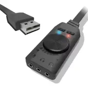 3Port External Audio 7.1 Channel USB Sound Card Adapter 3.5mm Stereo Headset Mic