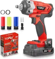 TOPEX 2IN1 20V Cordless Impact Wrench Driver Electric Impact Wrench 1/2" 1500...