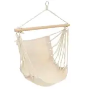 Garden Swing Chair Outdoor Camping Hammock W/ Large Sitting Surface Cream White