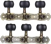 Labymos 2 Pcs (L&R) Classical Guitar Tuning Peg Bronze Plated Acoustic Guitar Machine Heads 1 : 16 Tuning Keys Knobs String Tuners (AOS-022V3P)
