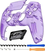 eXtremeRate Luna Redesigned Clear Atomic Purple Front Shell Touchpad Compatible with ps5 Controller BDM-010 020 030 040 050, DIY Replacement Custom Touch Pad Cover Compatible with ps5 Controller