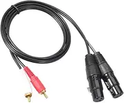 2 RCA Male to 2 XLR Female Audio Extension Cable for Mic, Mixer Recorder