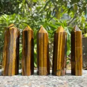 Natural Tigers Eye Crystal Tower Quartz Obelisk Crystal Grid Reiki Mineral