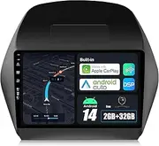BXLIYER Android 14 IPS Car Stereo for Hyundai IX35 (2010-2017) - 2G+32G - Wireless CarPlay/Android Auto - Rear Camera Free - 10.1 Inch 2 Din - DAB Steering Wheel Fast-Boot DSP Bluetooth WiFi