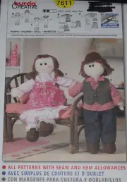 Cloth Girl Boy Dolls Clothes 16" Tall Burda 7611 Sewing Pattern
