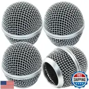 BokWin 4PCS Microphone Replacement Parts, Silver Microphone Head Replace Mic