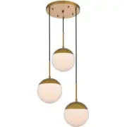 Elegant Lighting LD6068 Eclipse 3 Light 18"W Multi Light Pendant - Brass