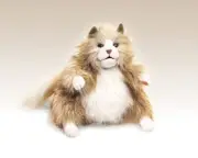 NEW PLUSH SOFT TOY Folkmanis 2566 Fluffy Fat Cat Full Body Hand Puppet