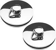 Micro Traders 2PCS 1-1/2 Inch Basin Sink Plug Chrome-Plated Brass Bath Drain Stopper Cover for Kitchen Sink Bathroom Bathtub Handbasin Suitable for 35mm diameter drain