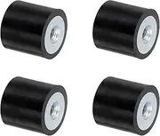 uxcell 4Pcs 15 x 15mm M4 Female Thread Rubber Mounts, Vibration Isolator, Replaces Anti Vibration Pads Flat Silent Block Base Block