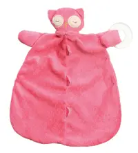 在飛比找樂天市場購物網優惠-美國 ANGEL DEAR 動物嬰兒固齒安撫巾 (粉紅貓頭鷹