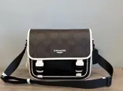 COACH CY777 Men’s Racer Messenger Bag In Blocked Signature Canvas & Leather