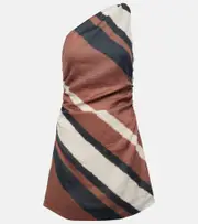 [Faithfull] Faithfull Marga gathered linen minidress AU 6 brown