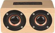 Bluetooth Speaker, MODAR Portable Wireless Speaker Dual Driver AUX Input Bluetooth 4.2, Micro SD Card Speaker Wooden Alarm Clock with FM Radio, Family