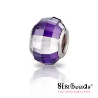 在飛比找蝦皮購物優惠-Sisibeads 純銀手鍊 璀璨水晶  紫白條紋 珠飾串珠