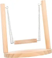 GALPADA Funny Hamster Hammock Wood Swing Toy Decorative Molar Toy for Small Animal Pet Supplies