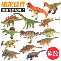 在飛比找蝦皮購物優惠-恐龍玩具塑膠軟膠恐龍仿真動物霸王龍超大號兒童恐龍玩具套裝男孩