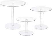 KVMORZE Acrylic Cake Stand, Clear Round Cupcake Stands for Dessert Table, Dessert Cupcake Pastry Candy Display Riser for Wedding, Event, Party, Cake Holder for Cupcake Dessert Cake Pizza (Acrylic-Mix)