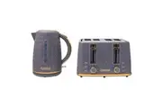 Westinghouse 1.7L Kettle & 4 Slice Toaster Pack Grey Gold Zig Zag Pattern