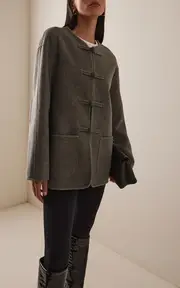 [Róhe] Mandarin closure double-faced jacket