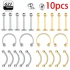 10PCS Wholesale G23 Titanium Labret Lip Stud Piercing Eyebrow Nose Ring C rod Fo