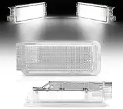 Pizgear LED Under Door Footwell Luggage Trunk Courtesy Glovebox Light Lamps, for Peugeot, 206 207 306 307 308 406 407 508 607 1007 3008 5 Trunk Interior Lights(White 2PCS)