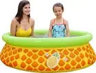 Pool Central 60" Inflatable Yellow and Green Pineapple Kiddie Swimming Pool