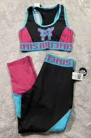 READY PLAYER ONE ARTEMIS SMALL LOW IMPACT SPORTS BRA ACTIVE CAPRIS OFFICIAL NWT
