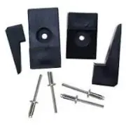 86-92 COMANCHE TAILGATE BUMPER KIT, 8 PC, 4 PADS AND 4 RIVETS