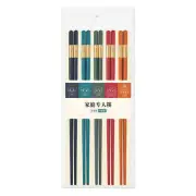 5 Pair Chopsticks Alloy Non-Slip Chop Sticks Set Reusable Chopsticks