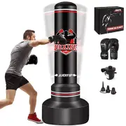 Heavy Punching Bag with Stand Adults Teens,70" Free Standing Boxing Bags,Kick...