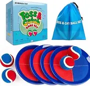 EVERICH TOY Paddle Toss and Catch Ball Set-Upgraded Version 8inch Paddle Catch Games Toy for Kids/Adults(2 Rackets,2Balls,1 Bag)