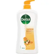 Dettol Profresh Shower Gel Body Wash Honey Glow 950mL