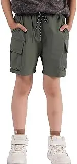 [CALBOUNT] Kids Lightweight Cargo Shorts Boys Sports Summer Stretchy Shorts