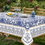 Blue And White Table Cloth Rectangle Table 60 X 84 Inch, Tablecloths For