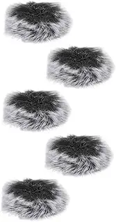 Yardwe 5Pcs Microphone Windproof Covers Splash Plush Mic Protectors Durable Imitation Material for Noise Reduction Practical Accessories for Live Streaming and Recording