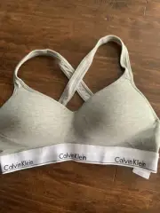 NWT CALVIN KLEIN 1654 MODERN COTTON LIFT UP BRALETTE LARGEsz GRAY REG$46