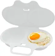 Hsrag Egg Poacher, Double Cups Egg Boiler Breakfast Cookware, Reusable Poached Egg Maker Microwave Cooker for Kitchen