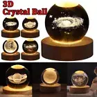 Crystal Galaxy Moon Planet Ball Table Lamp USB LED Night Light Home Decoration