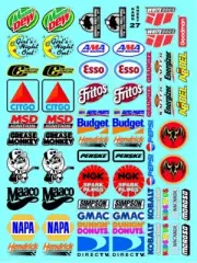 CLEAR VINYL "GANG Sheet 27 DEW R/C MODEL Decal 1/12 to 1/8-Scale DIE CUT-XMAXX