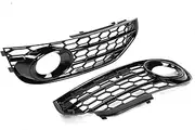 Pair Car Fog Light Cover Front Fog Lamp Honeycomb Grille Grilles Compatible For Audi A4 B8 B8.5 ALLROAD 2009-2015 8K0807681J 8K0807682J01C(Black)
