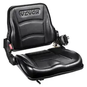 Universal Forklift Seat, Fold Down Tractor Seat with Adjustable Angle Back, Micro Switch and Retractable Seatbelt, 16-34 cm Slot Forklift Seat for Tractor Loader