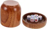 ERINGOGO 1 Set Dice Shaker Cup Solid Wood Dice Cup with Dices for and Game Nights and Multifunctional Accessory