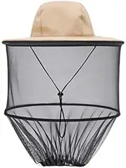 CozyCabin Mosquito Head Net Hat with Removable Mesh Hidden Netting for Men and Women, Design for Outdoor Fishing Gardening (Beige)