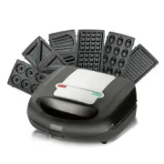 6 in 1 Mini Donut Maker, Double Sided Heating Waffle Maker Sandwich Maker Gri...